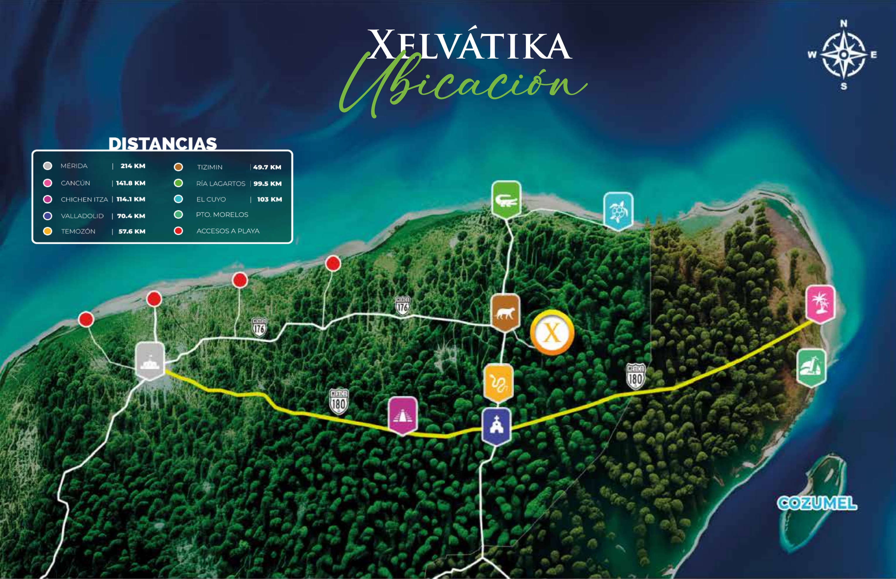Mapa de ubicación Xelvátika, Yucatán